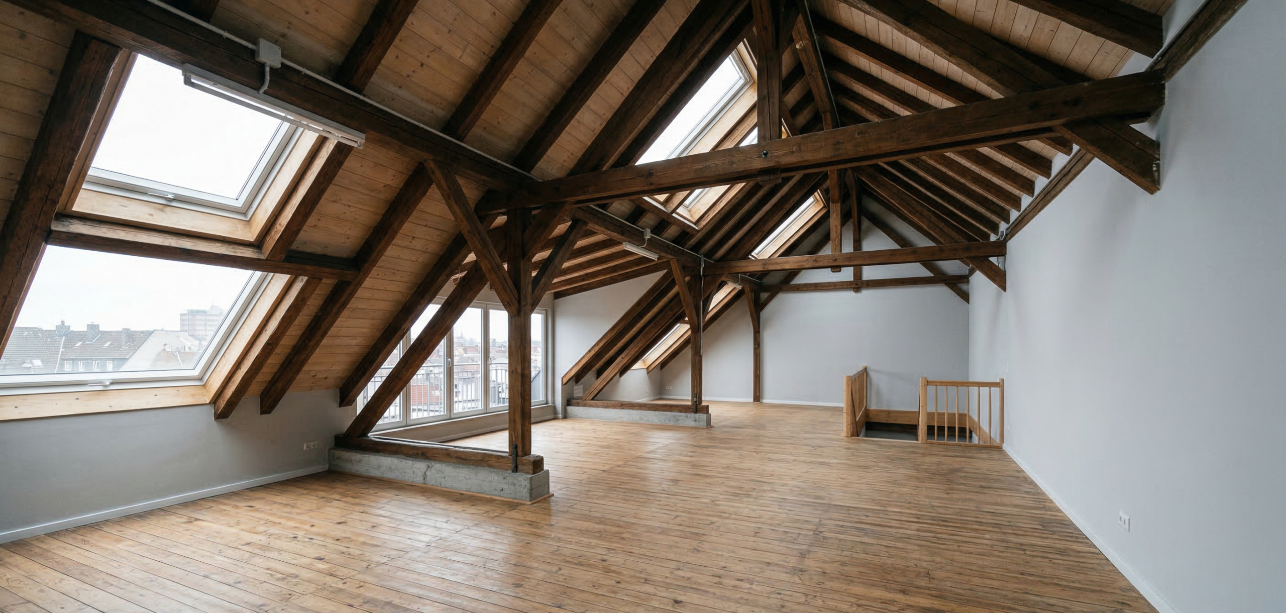 Komplette Dachbodenräumung in Bochum mit vollständig geleerter Speicherfläche nach Entrümpelung