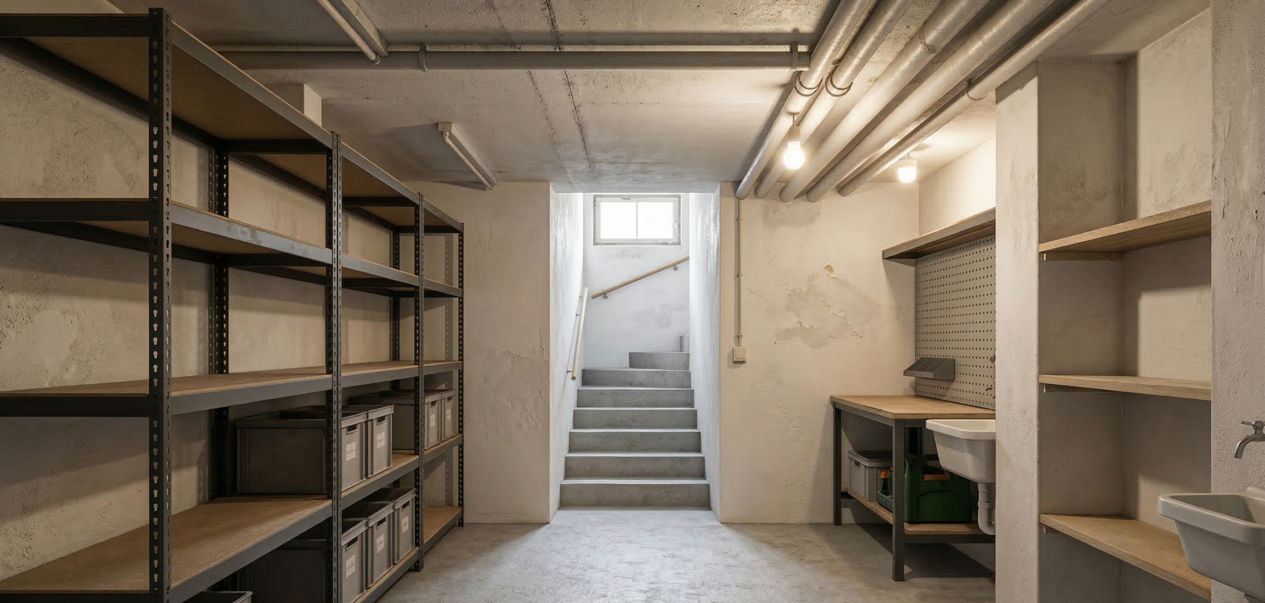 Keller nach der Entrümpelung in Marl — leer und besenrein