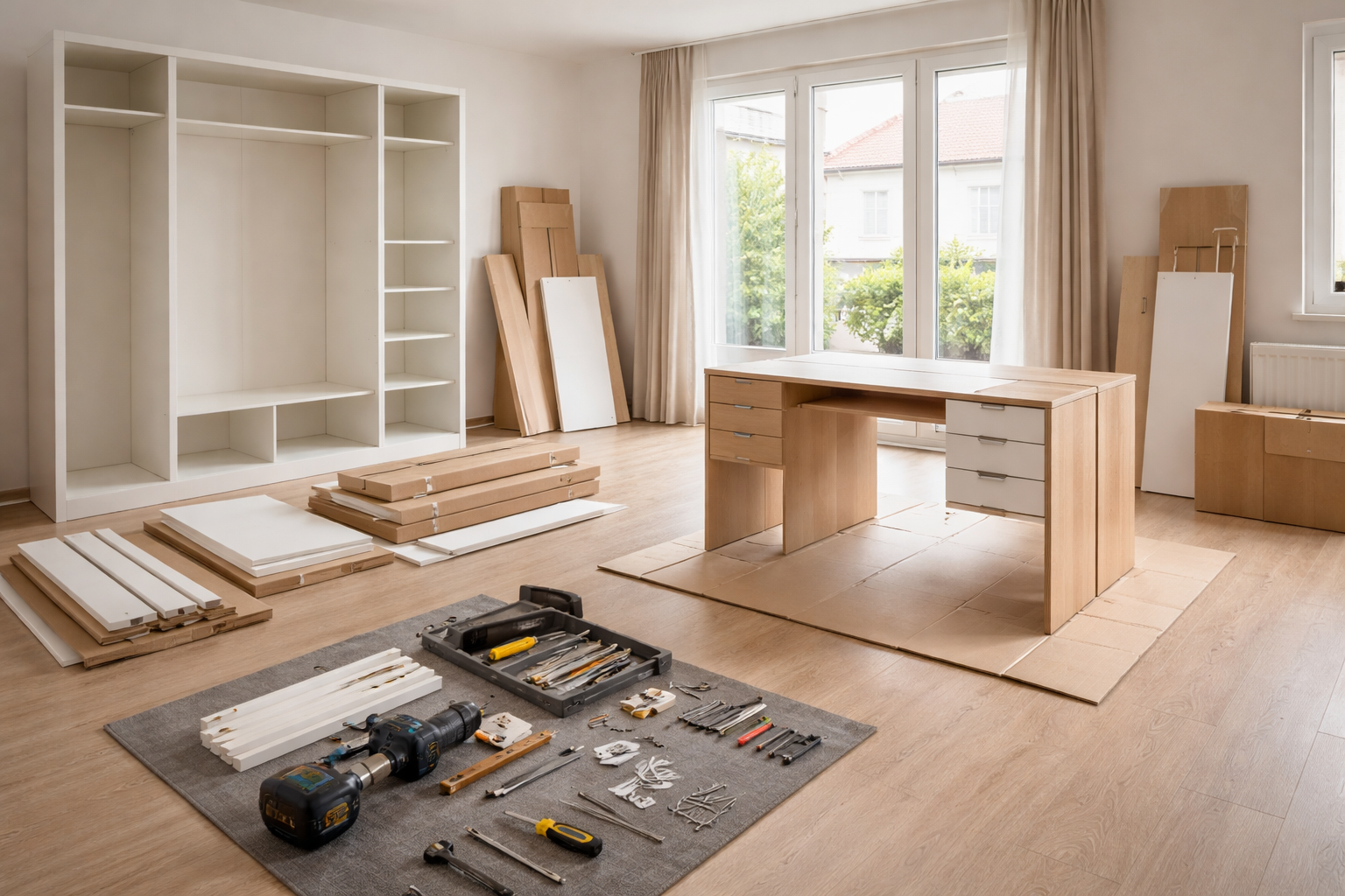 Möbelmontage und Demontage in Essen mit fachgerecht vorbereitetem Wohnungsprojekt