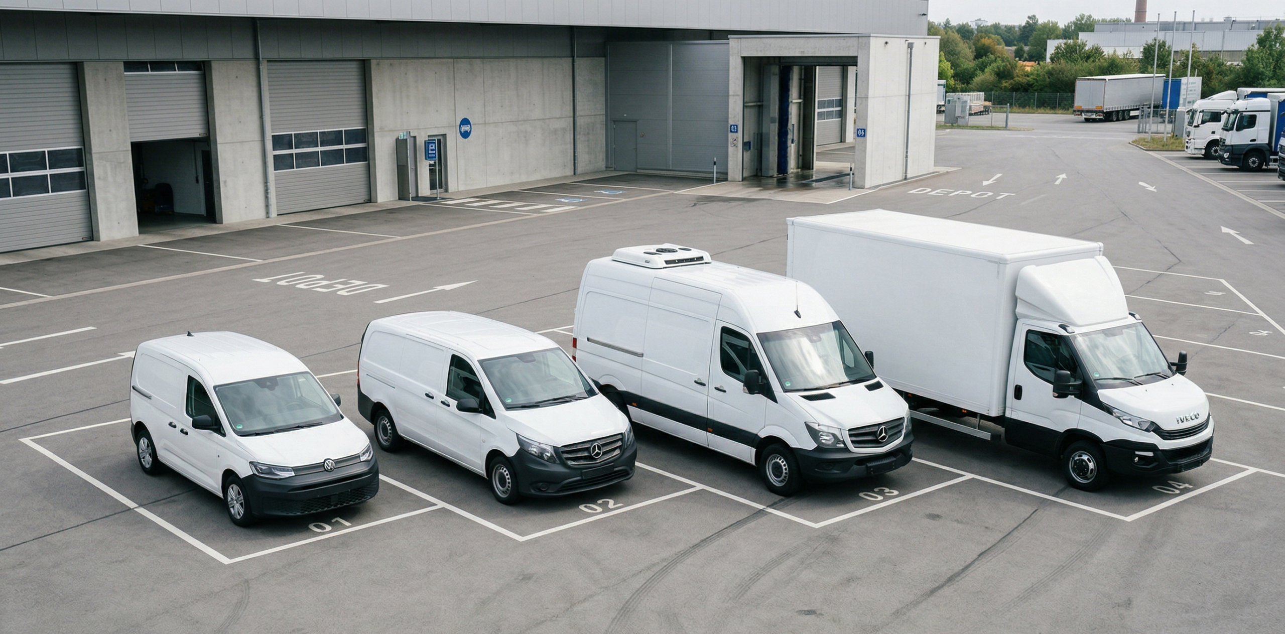 Flexible Fahrzeugauswahl in verschiedenen Größen für unterschiedliche Transportaufgaben